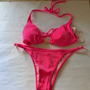 Cupshe Vibrant Pink Bikini Set